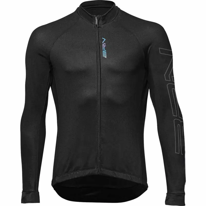 BRN MAGLIA TERMOFELPATA MANICHE LUNGHE CON ZIP LUNGA NERO ABBIGLIAMENTO