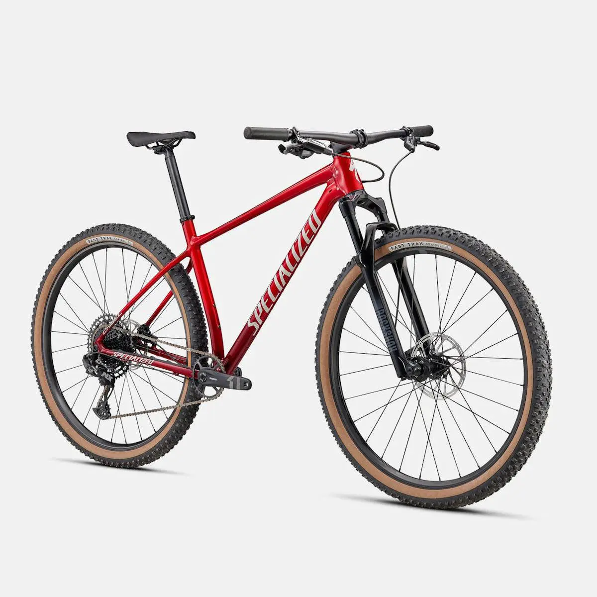 SPECIALIZED CHISEL HT COMP GLOSS RED TINT FADE OVER BRUSHED SILVER/TAR BLACK/WHITE W/GOLD PEARL BICICLETTE SPECIALIZED CHISEL HT COMP GLOSS RED TINT FADE OVER BRUSHED SILVER/TAR BLACK/WHITE W/GOLD PEARL BICICLETTE