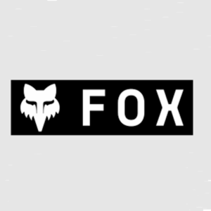 FOX ADESIVO LOGO CORPORATE BASE NERA SCRITTA BIANCA 7.5 CM ACCESSORI