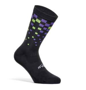 TO FIT CALZINI ESTIVI ULTRALIGHT RUBIK BASE NERO QUADRETTI VIOLA E GIALLO ABBIGLIAMENTO